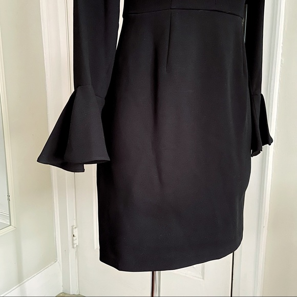 Vince Camuto Black Cut Out Dress with Flounce Sleeves - Picture 4 of 10